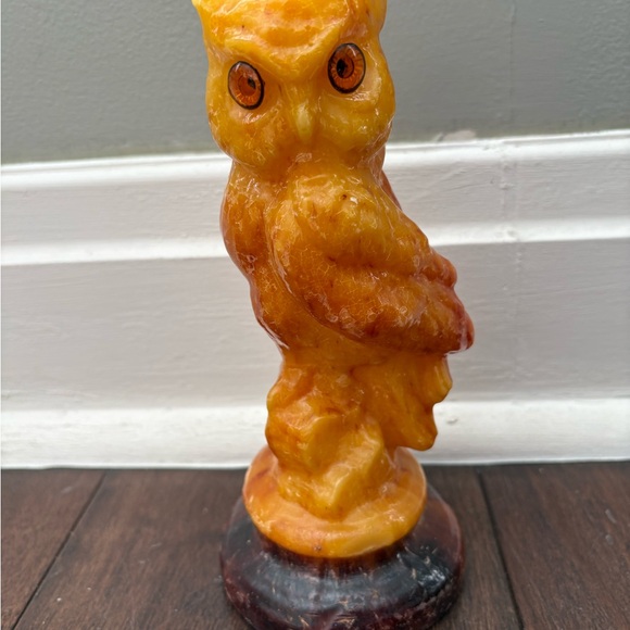MCM 1970s Vintage Orange Owl Candle approx 8.6 inches tall - Picture 4 of 9